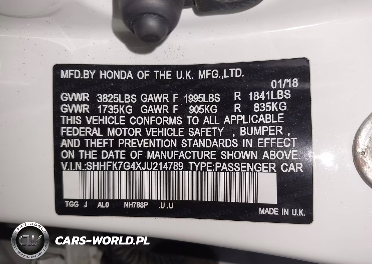 2018 Honda Civic Sport VIN:SHHFK7G4XJU214789 - 9