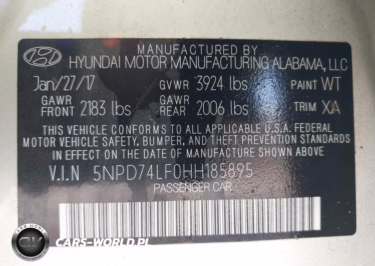2017 Hyundai Elantra Se VIN:5NPD74LF0HH185895 - 9