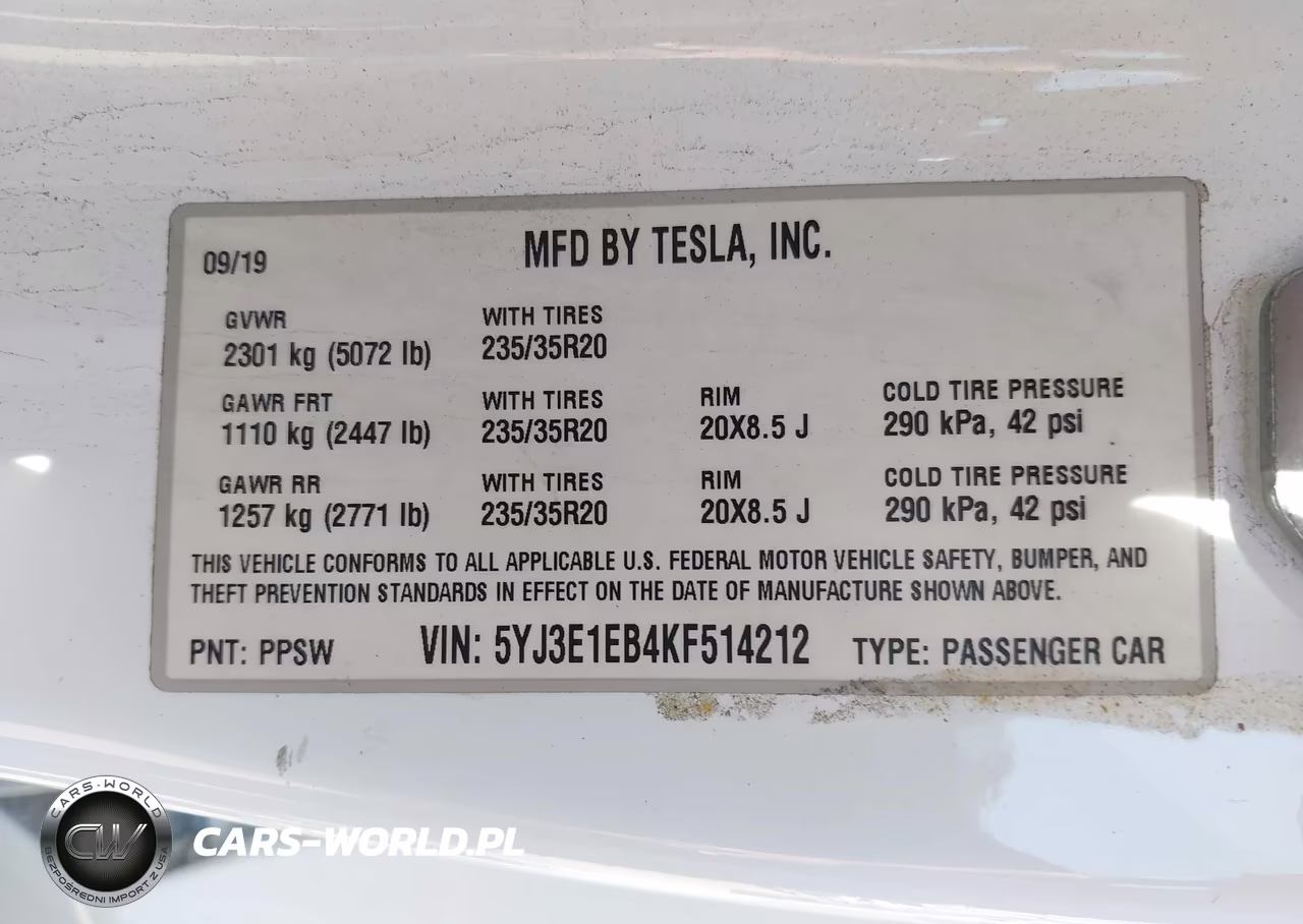 2019 Tesla Model 3 Long Range-Performance VIN:5YJ3E1EB4KF514212 - 8