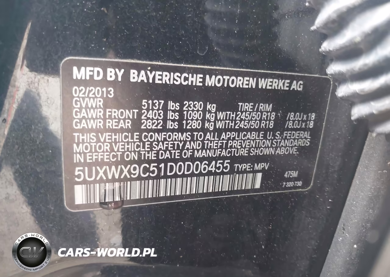 2013 BMW X3 xDrive28I VIN:5UXWX9C51D0D06455 - 9