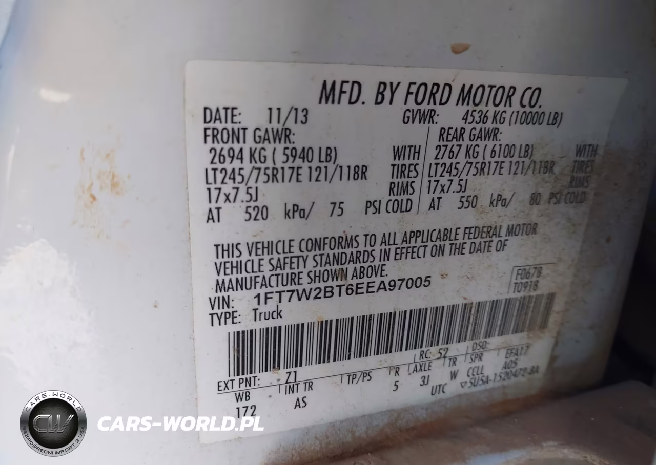 2014 Ford F-250 Xl VIN:1FT7W2BT6EEA97005 - 9