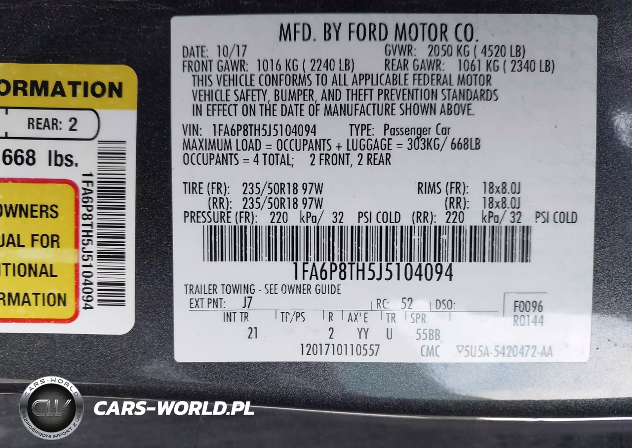 2018 Ford Mustang Ecoboost VIN:1FA6P8TH5J5104094 - 9