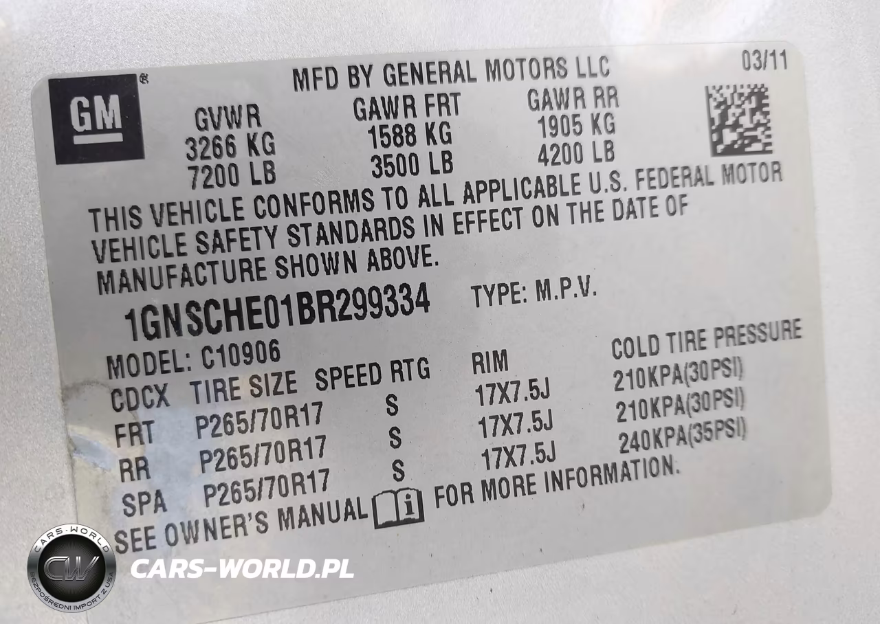 2011 Chevrolet Suburban 1500 Ls VIN:1GNSCHE01BR299334 - 9