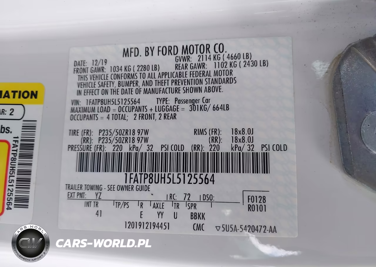 2020 Ford Mustang Ecoboost Premium VIN:1FATP8UH5L5125564 - 9