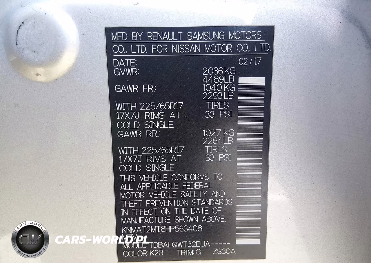 2017 Nissan Rogue Sv VIN:KNMAT2MT8HP563408 - 9