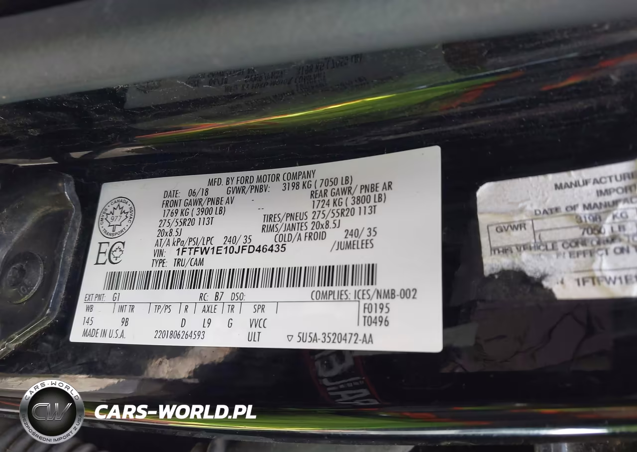 2018 Ford F-150 Platinum VIN:1FTFW1E10JFD46435 - 9