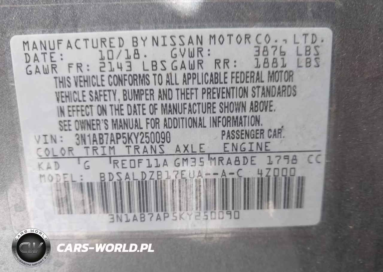 2019 Nissan Sentra Sv VIN:3N1AB7AP5KY250090 - 9