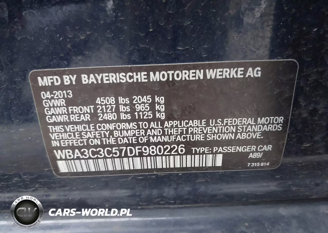 2013 BMW 320I xDrive VIN:WBA3C3C57DF980226 - 9
