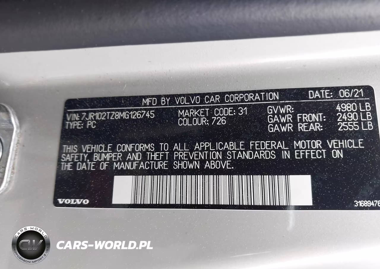 2021 Volvo S60 T5 Momentum VIN:7JR102TZ8MG126745 - 9
