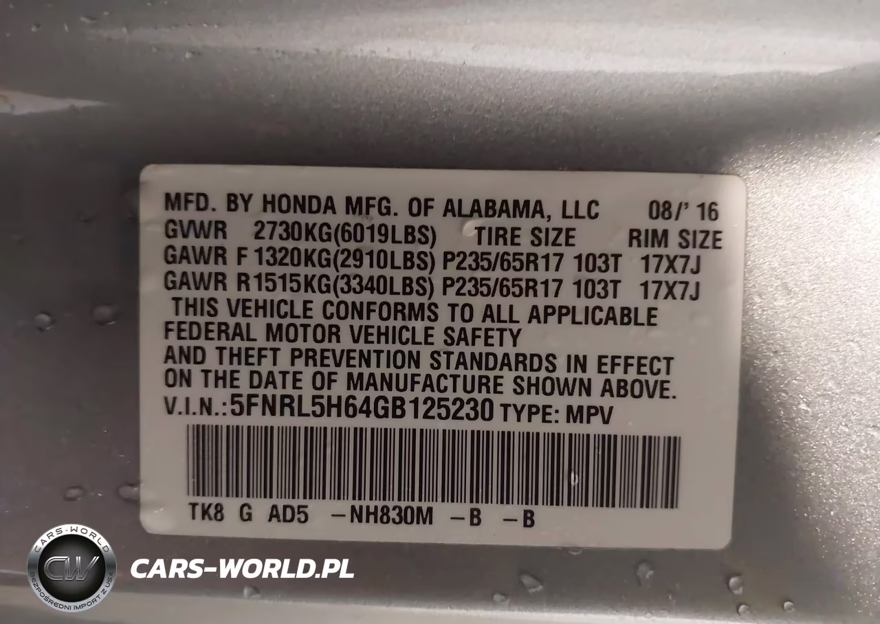 2016 Honda Odyssey Ex-L VIN:5FNRL5H64GB125230 - 9