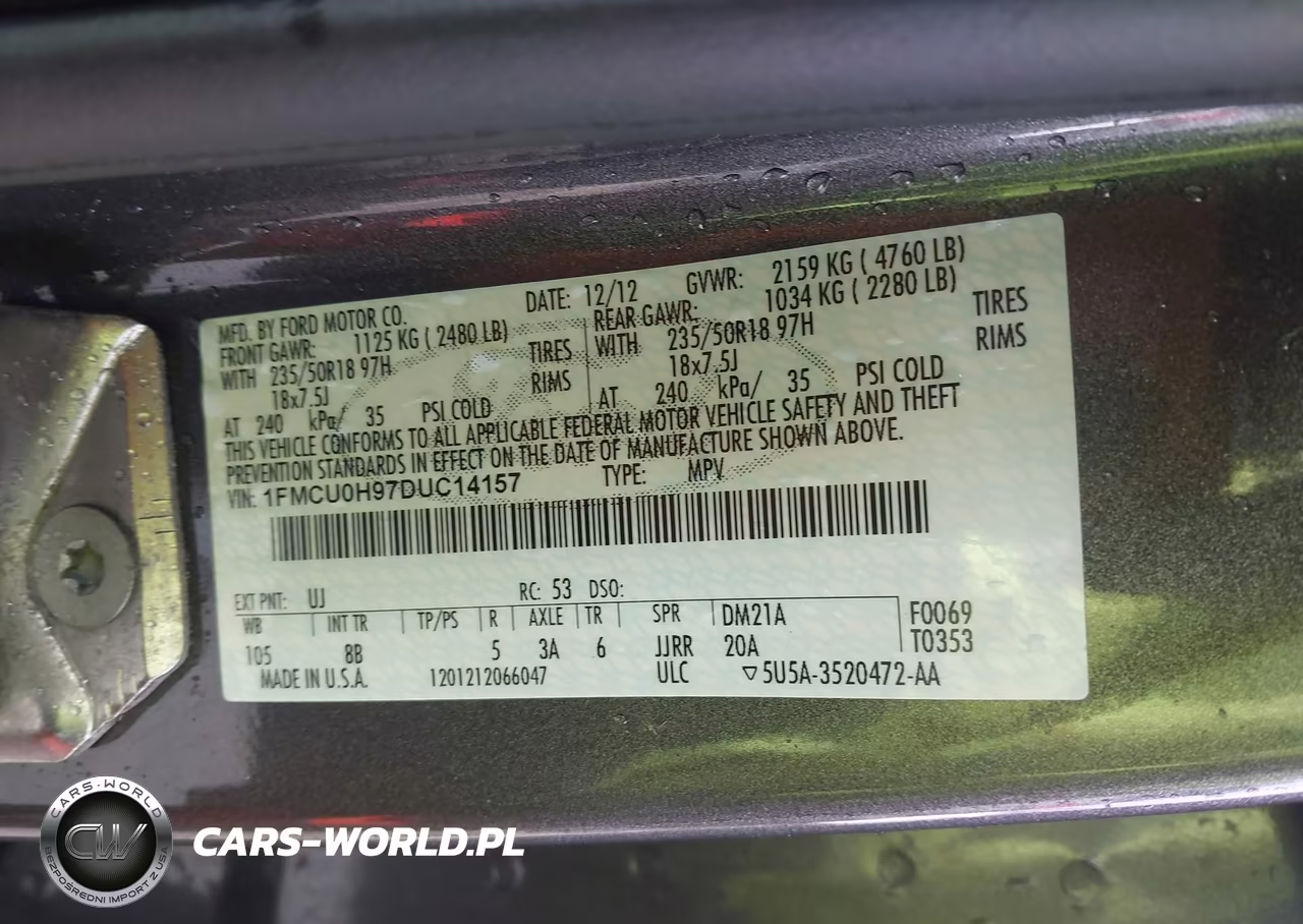 2013 Ford Escape Sel VIN:1FMCU0H97DUC14157 - 9