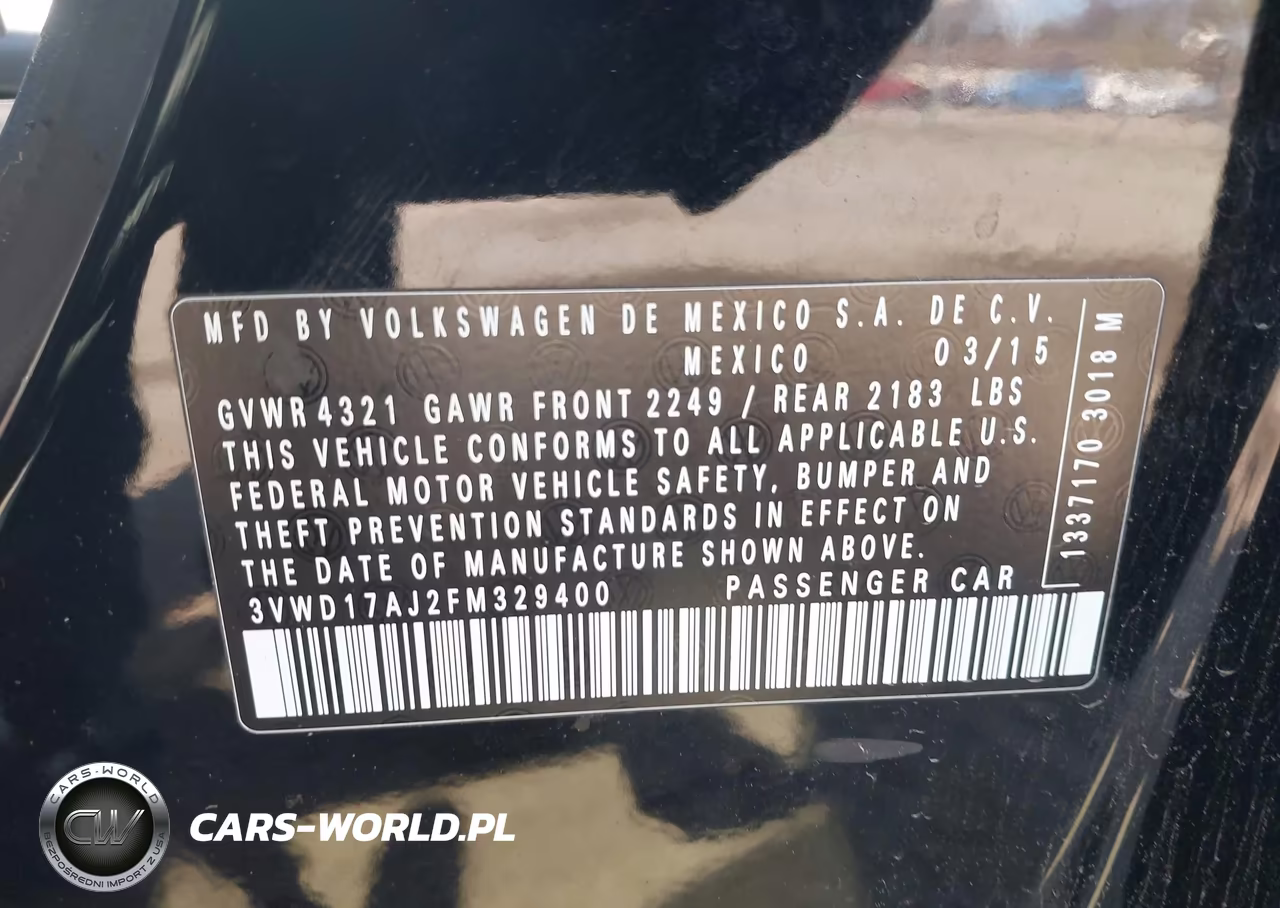 2015 Volkswagen Jetta 1.8T Se VIN:3VWD17AJ2FM329400 - 9