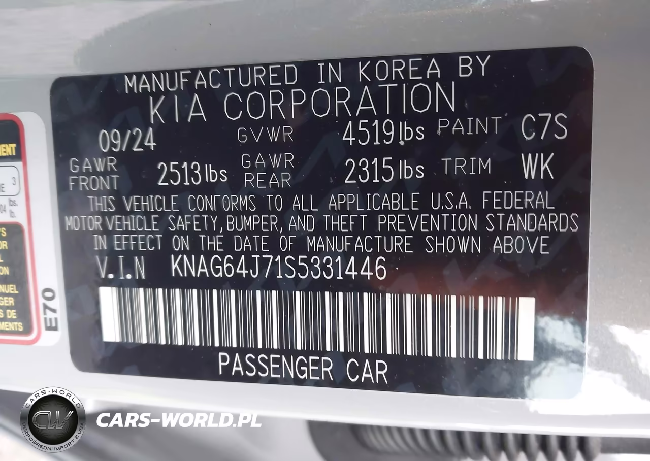 2025 Kia K5 Gt-Line VIN:KNAG64J71S5331446 - 9