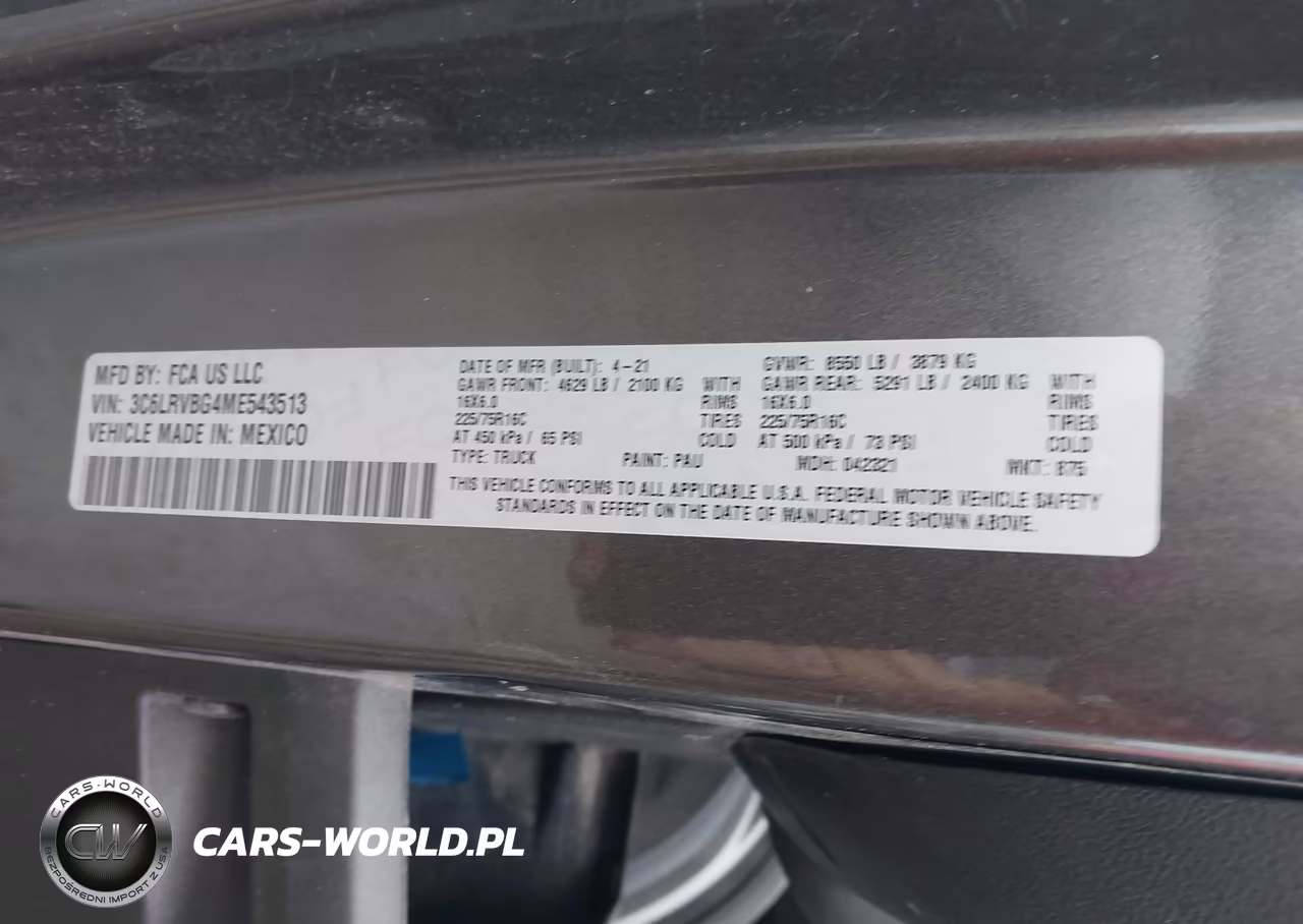 2021 Ram Promaster 1500 High Roof 136 Wb VIN:3C6LRVBG4ME543513 - 9