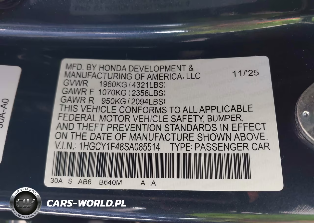 2025 Honda Accord Se VIN:1HGCY1F48SA085514 - 9