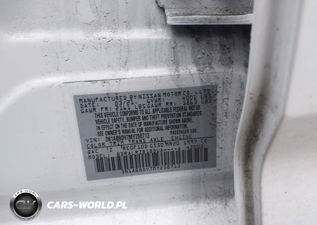 2021 Nissan Sentra Sr Xtronic Cvt VIN:3N1AB8DV7MY258713 - 9