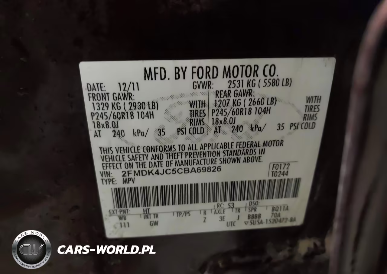 2012 Ford Edge Sel VIN:2FMDK4JC5CBA69826 - 9