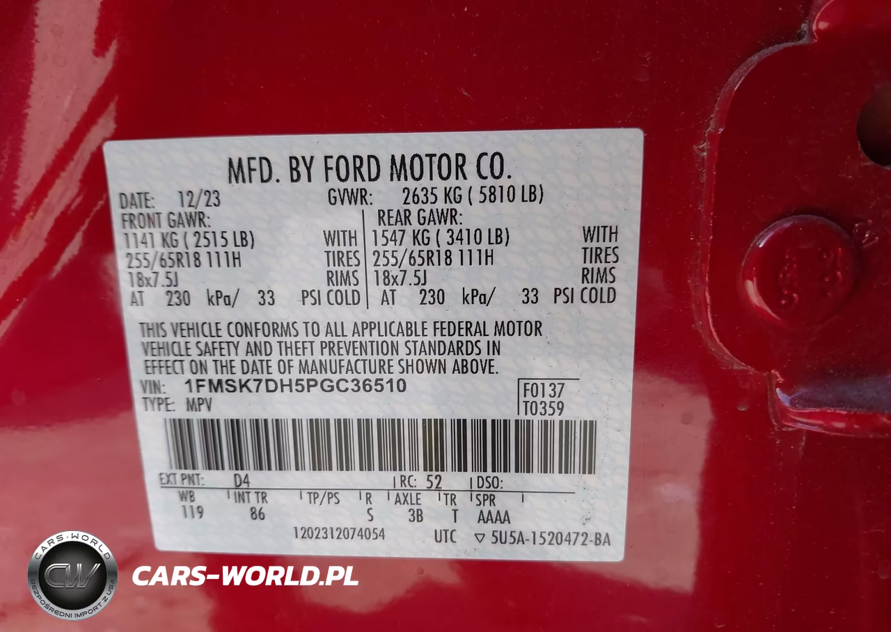 2023 Ford Explorer Xlt VIN:1FMSK7DH5PGC36510 - 9