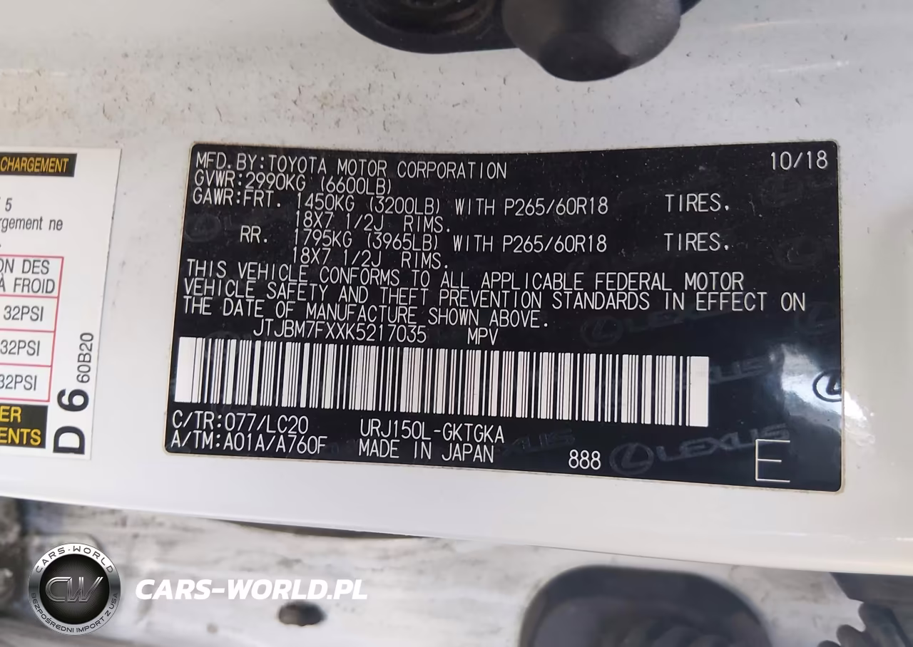 2019 Lexus Gx 460 Premium VIN:JTJBM7FXXK5217035 - 9