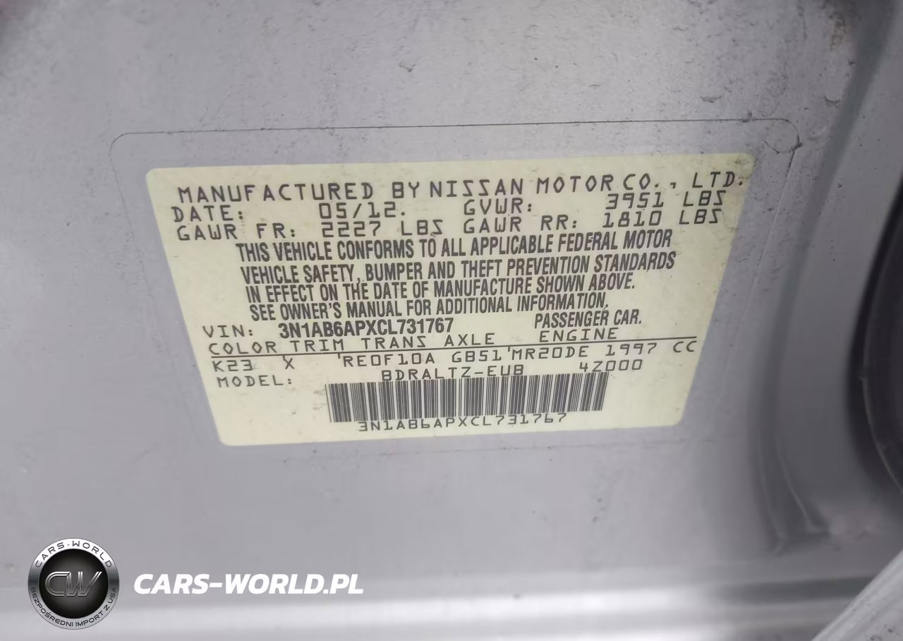 2012 Nissan Sentra 2.0 S VIN:3N1AB6APXCL731767 - 9