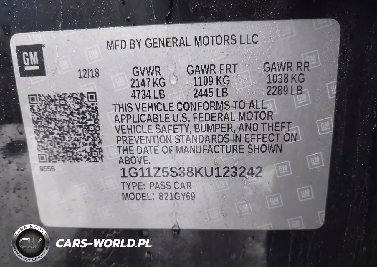 2019 Chevrolet Impala Lt VIN:1G11Z5S38KU123242 - 9