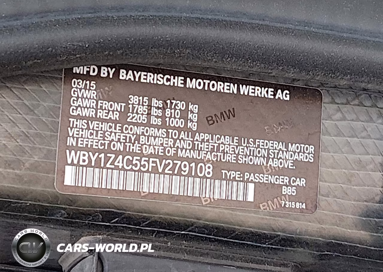 2015 BMW I3 Base W-Range Extender VIN:WBY1Z4C55FV279108 - 9