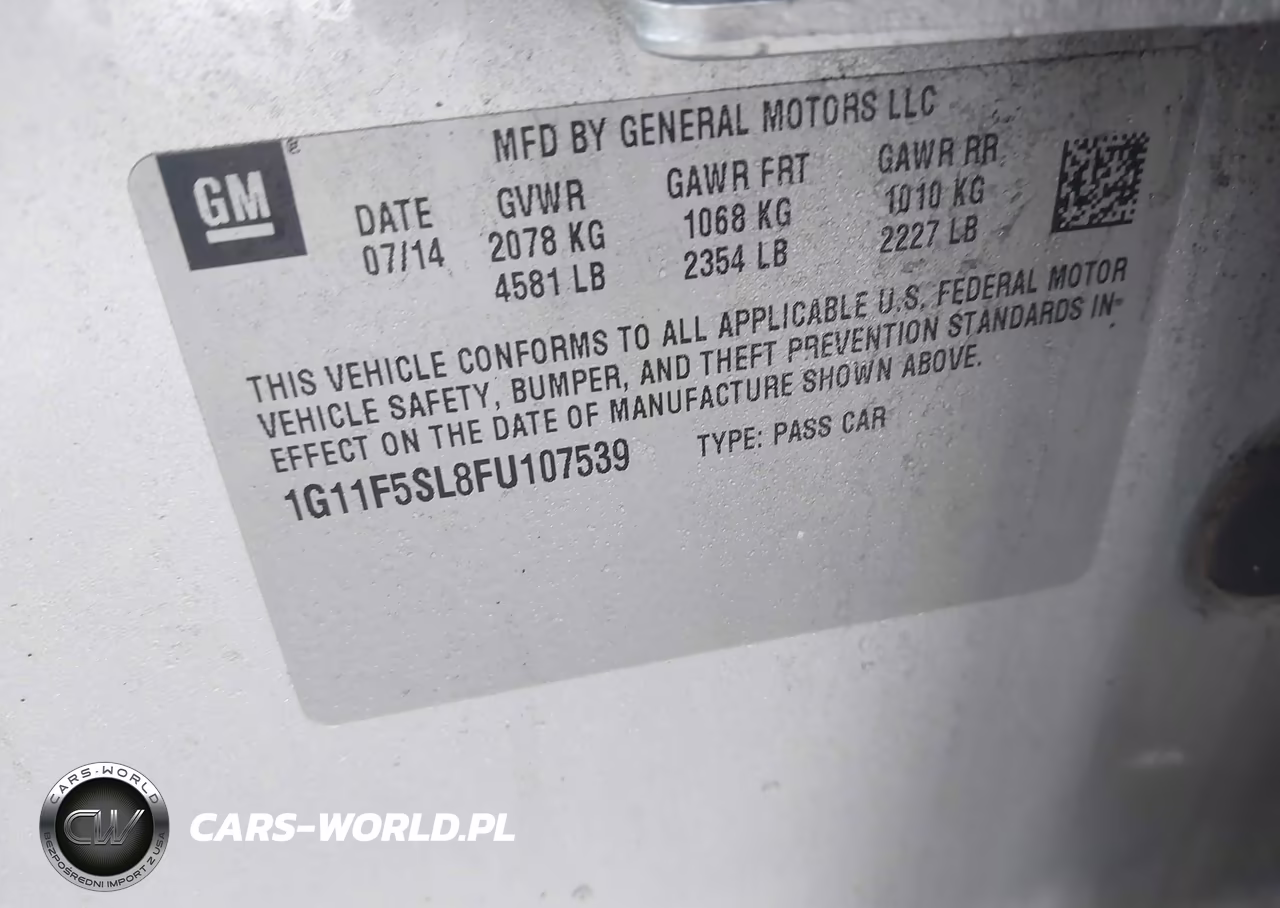 2015 Chevrolet Malibu 1Lz VIN:1G11F5SL8FU107539 - 9