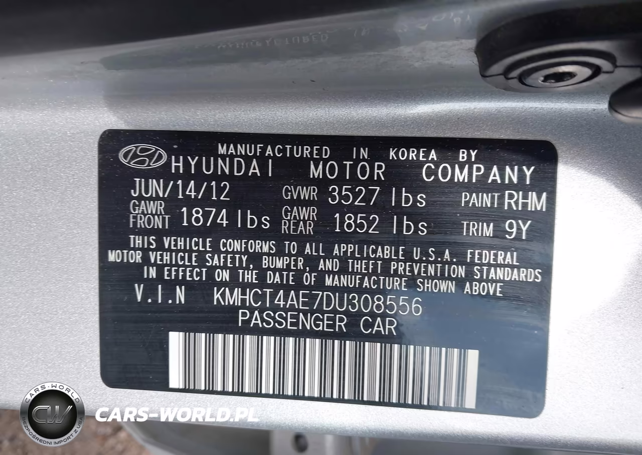 2013 Hyundai Accent Gls VIN:KMHCT4AE7DU308556 - 9