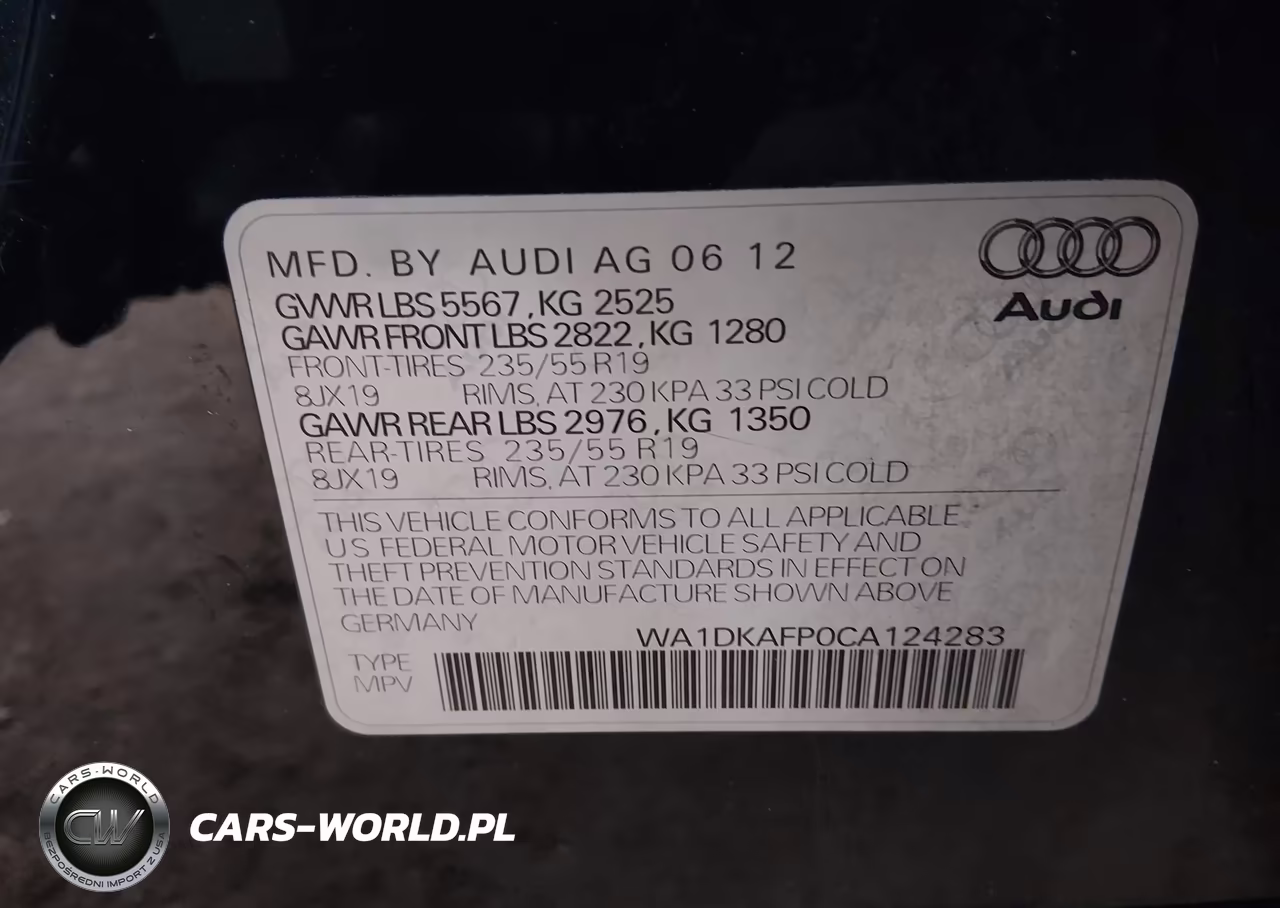 2012 Audi Q5 3.2 Premium Plus VIN:WA1DKAFP0CA124283 - 9