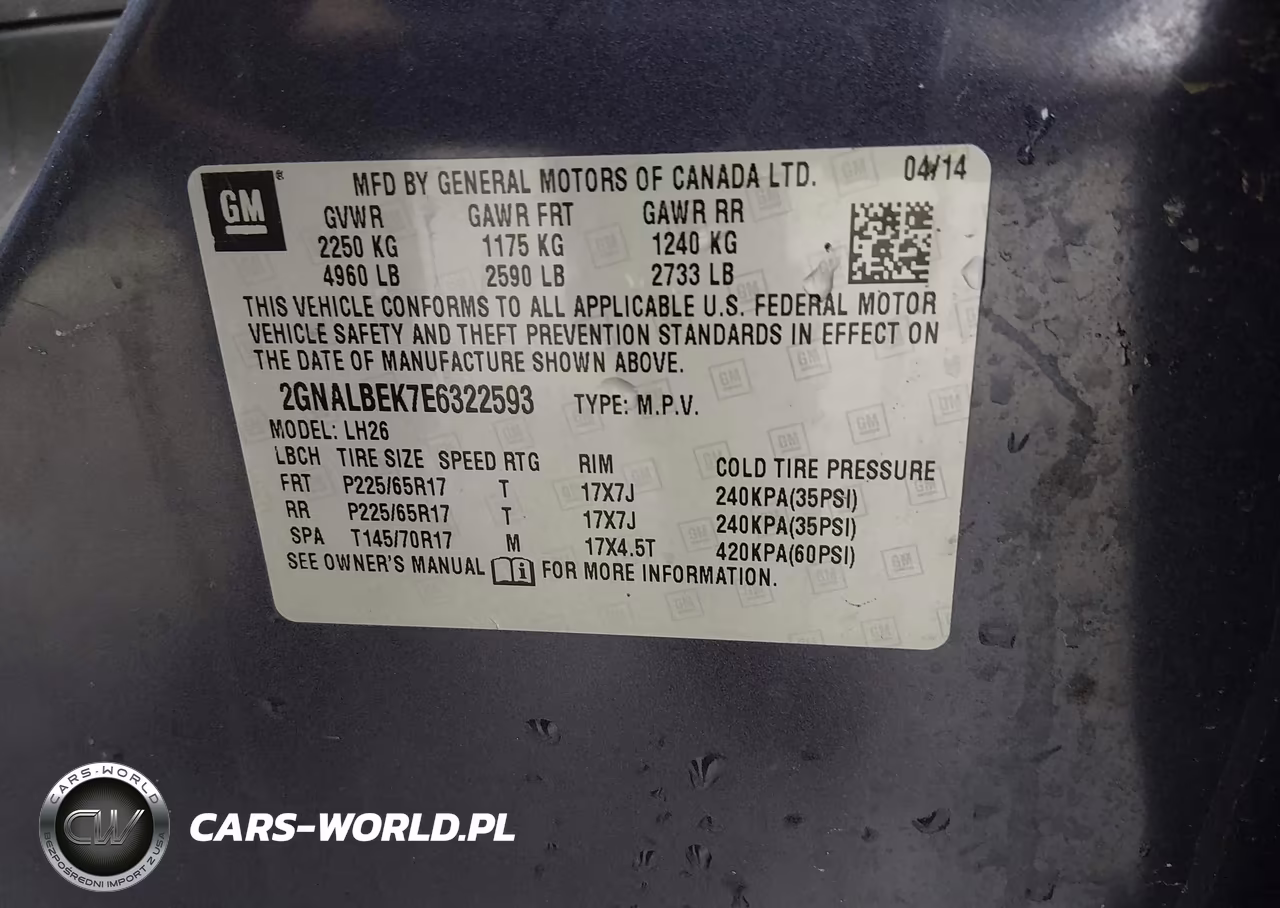 2014 Chevrolet Equinox 1Lt VIN:2GNALBEK7E6322593 - 9