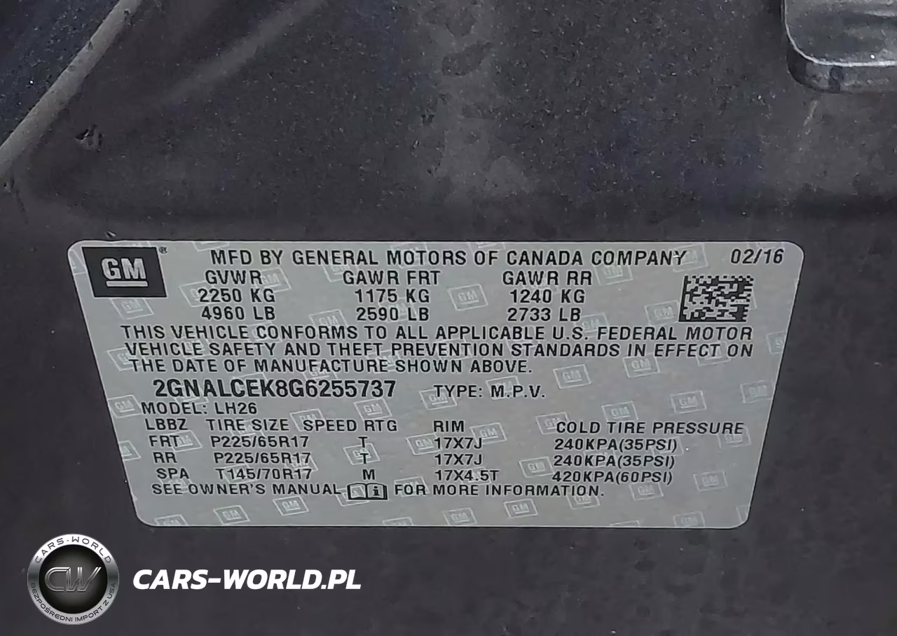 2016 Chevrolet Equinox Lt VIN:2GNALCEK8G6255737 - 9