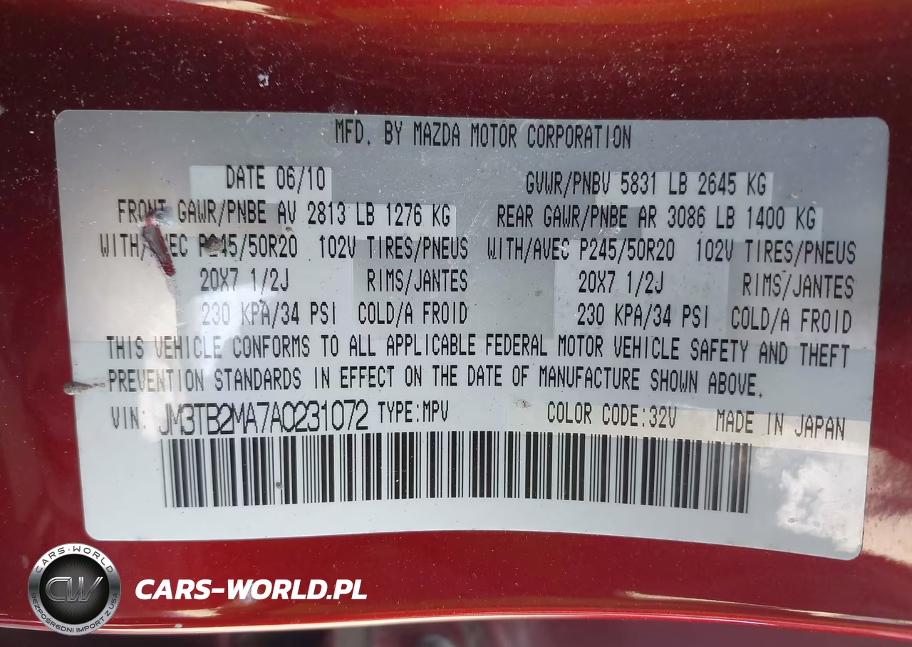 2010 Mazda Cx-9 Grand Touring VIN:JM3TB2MA7A0231072 - 9