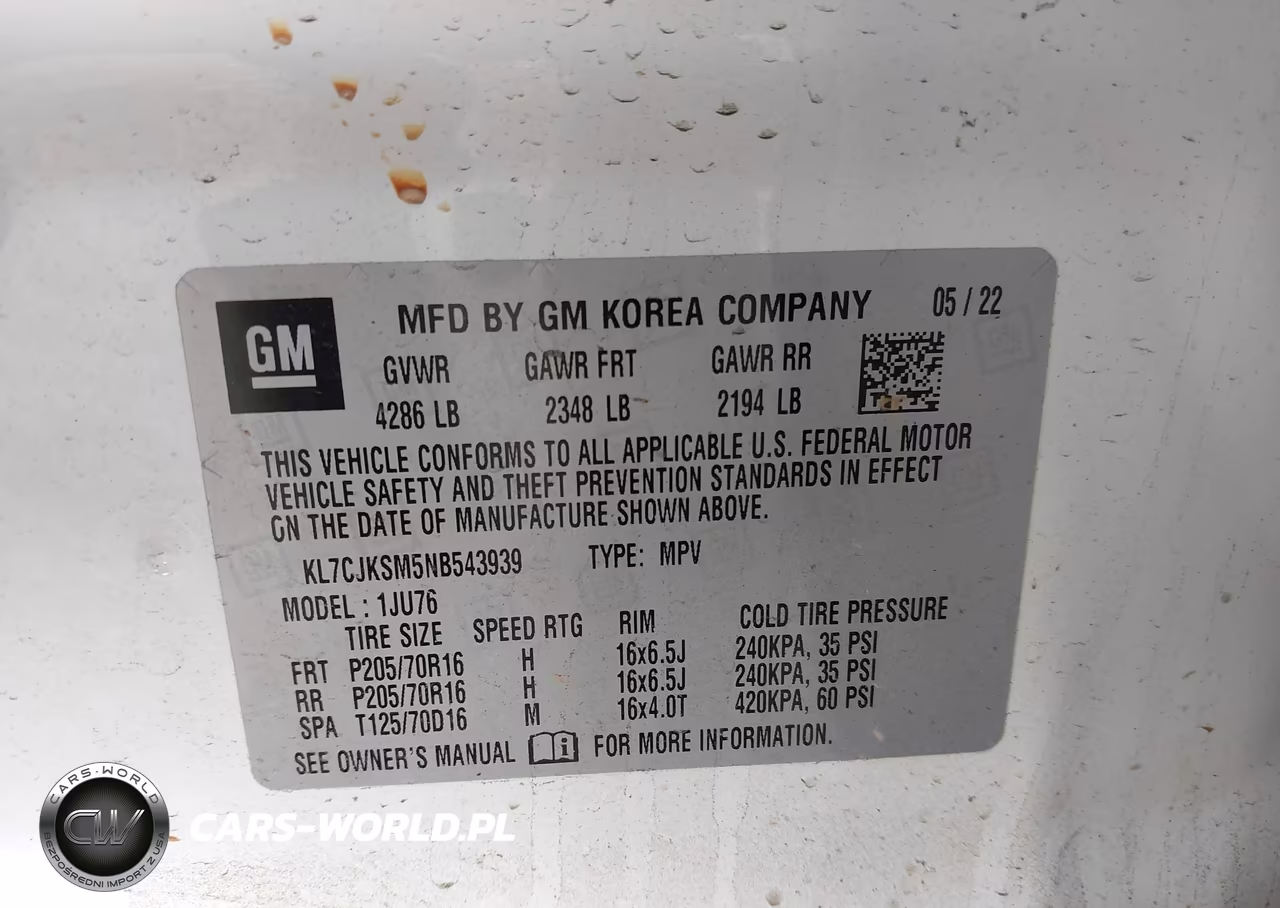 2022 Chevrolet Trax Fwd Ls VIN:KL7CJKSM5NB543939 - 9