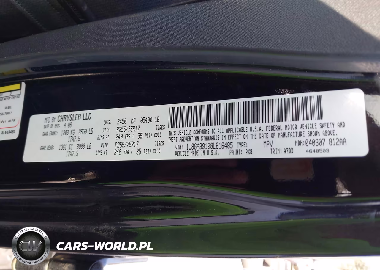 2008 Jeep Wrangler Unlimited X VIN:1J8GA39108L616485 - 9