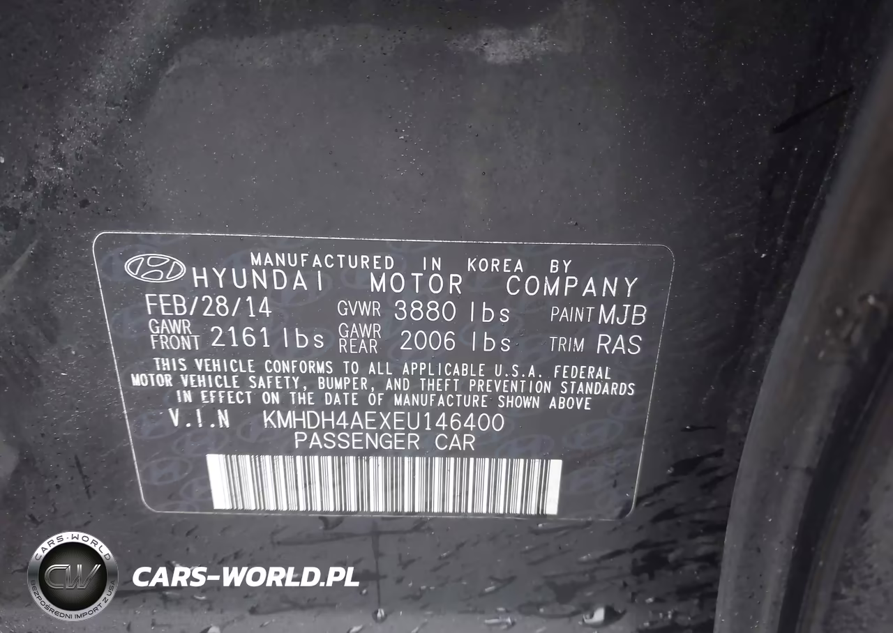 2014 Hyundai Elantra Se VIN:KMHDH4AEXEU146400 - 9