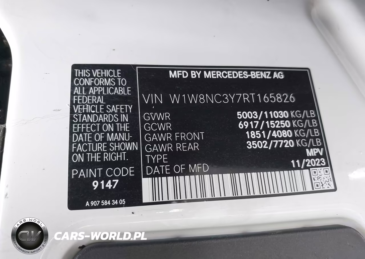 2024 Mercedes-Benz Sprinter 3500Xd High Roof 4-Cyl Diesel Ho VIN:W1W8NC3Y7RT165826 - 9