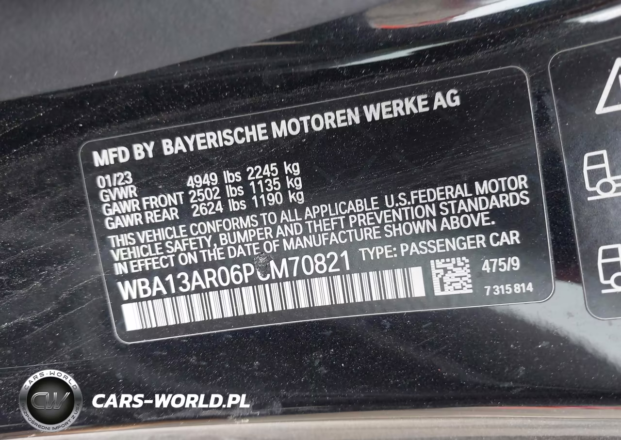 2023 BMW M440I xDrive VIN:WBA13AR06PCM70821 - 9