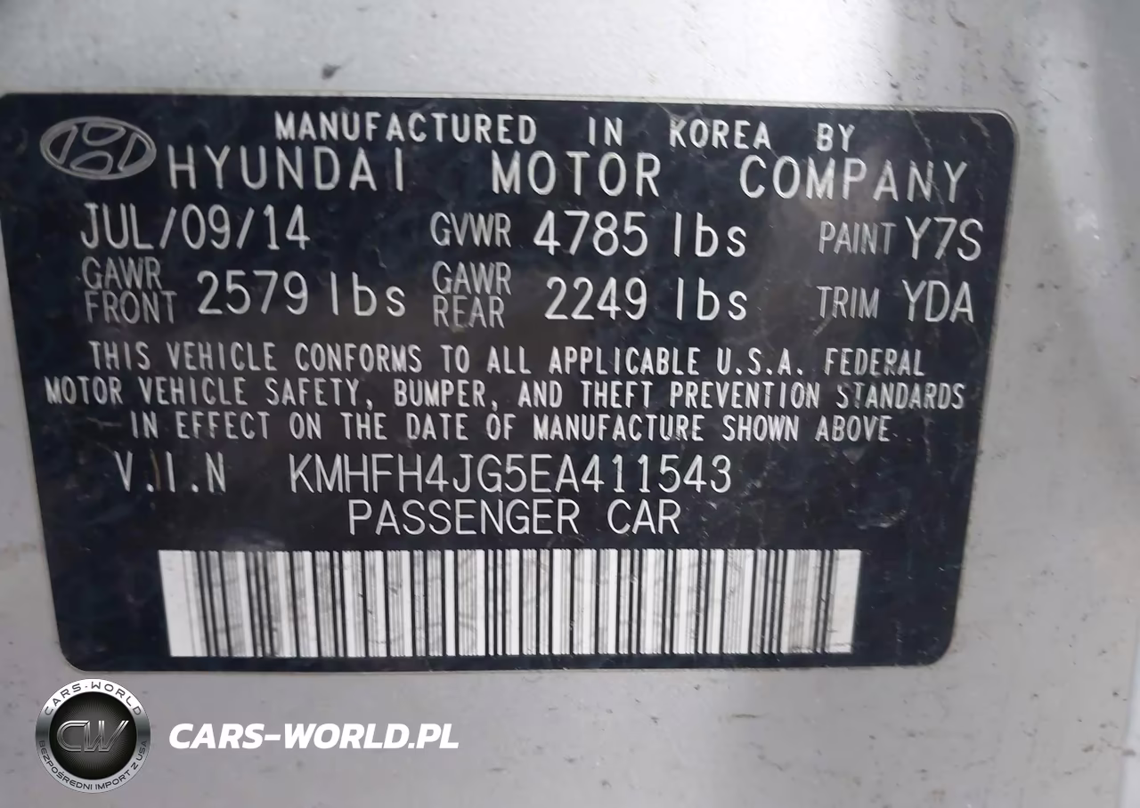 2014 Hyundai Azera Limited VIN:KMHFH4JG5EA411543 - 9
