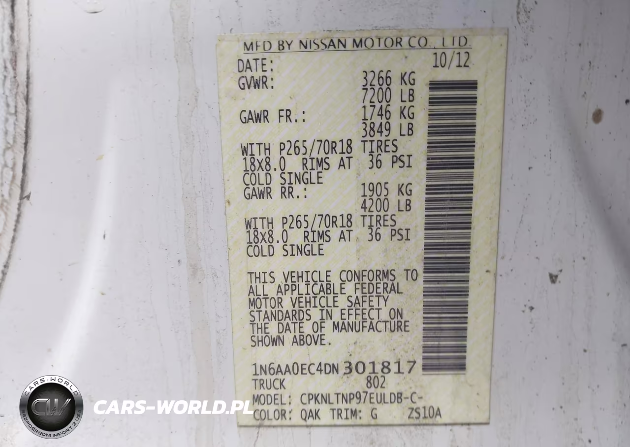 2013 Nissan Titan Sv VIN:1N6AA0EC4DN301817 - 9