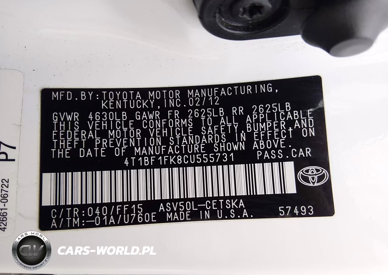 2012 Toyota Camry Se VIN:4T1BF1FK8CU555731 - 9
