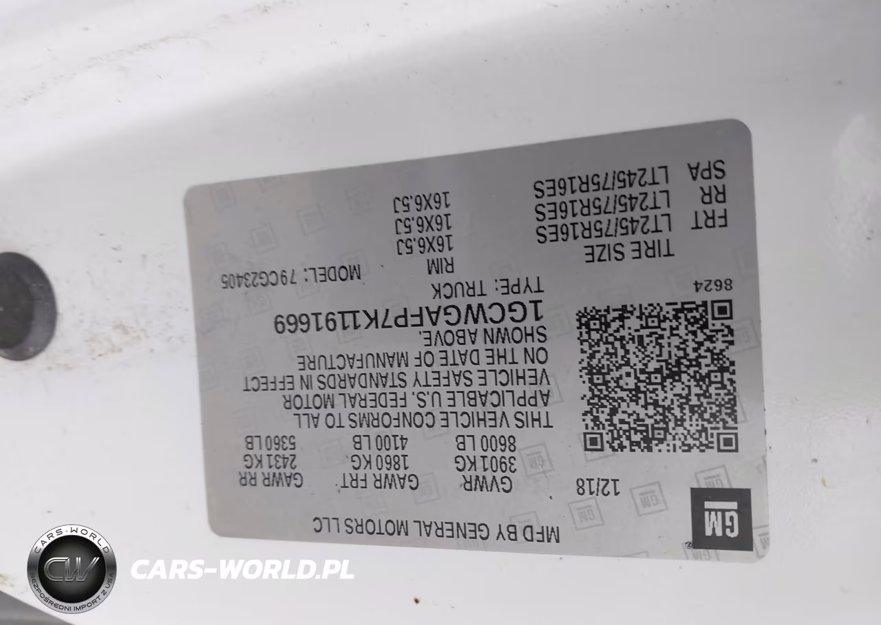 2019 Chevrolet Express 2500 Work Van VIN:1GCWGAFP7K1191669 - 9