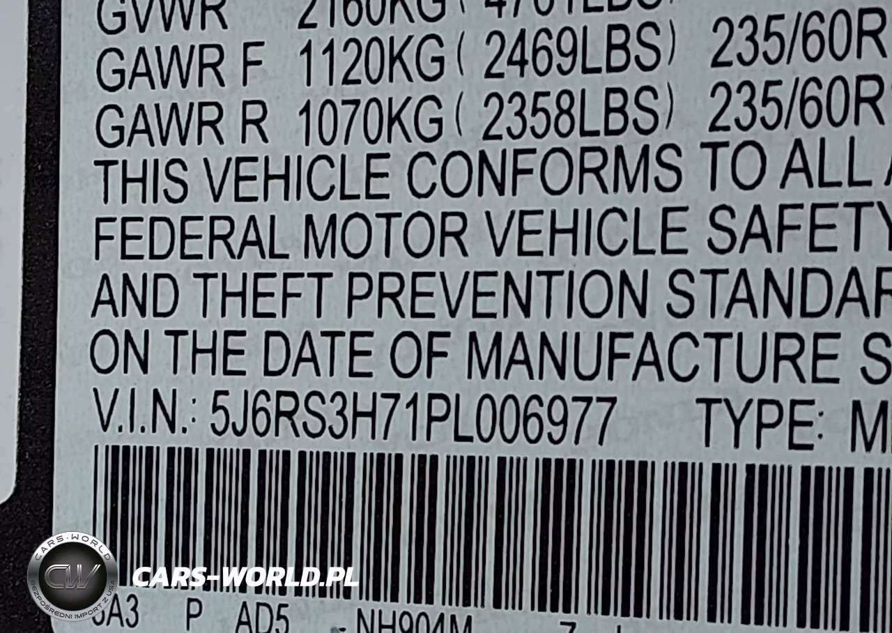 2023 Honda Cr-V Ex-L 2Wd VIN:5J6RS3H71PL006977 - 9