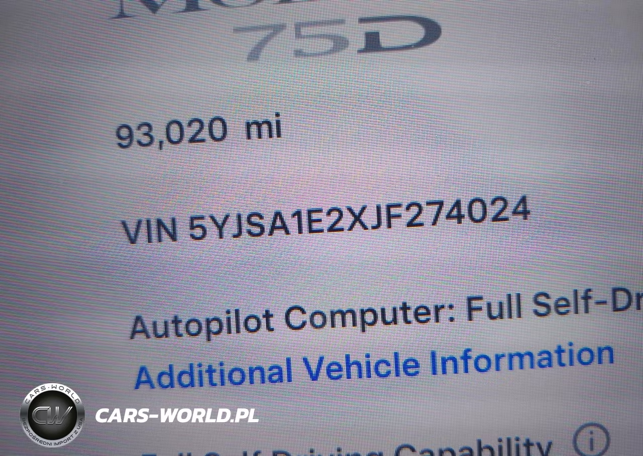 2018 Tesla Model S 100D-75D-P100D VIN:5YJSA1E2XJF274024 - 9
