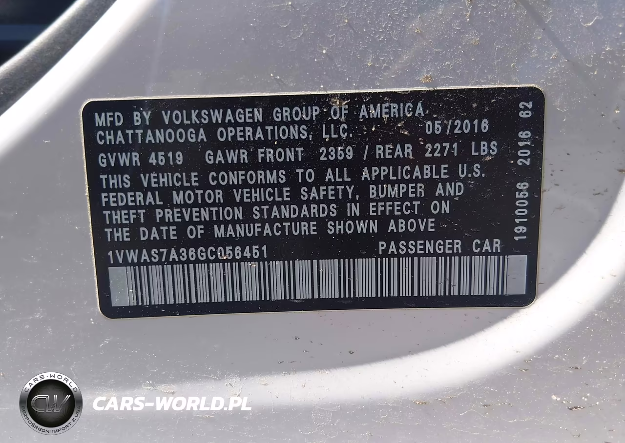 2016 Volkswagen Passat 1.8T R-Line VIN:1VWAS7A36GC056451 - 9