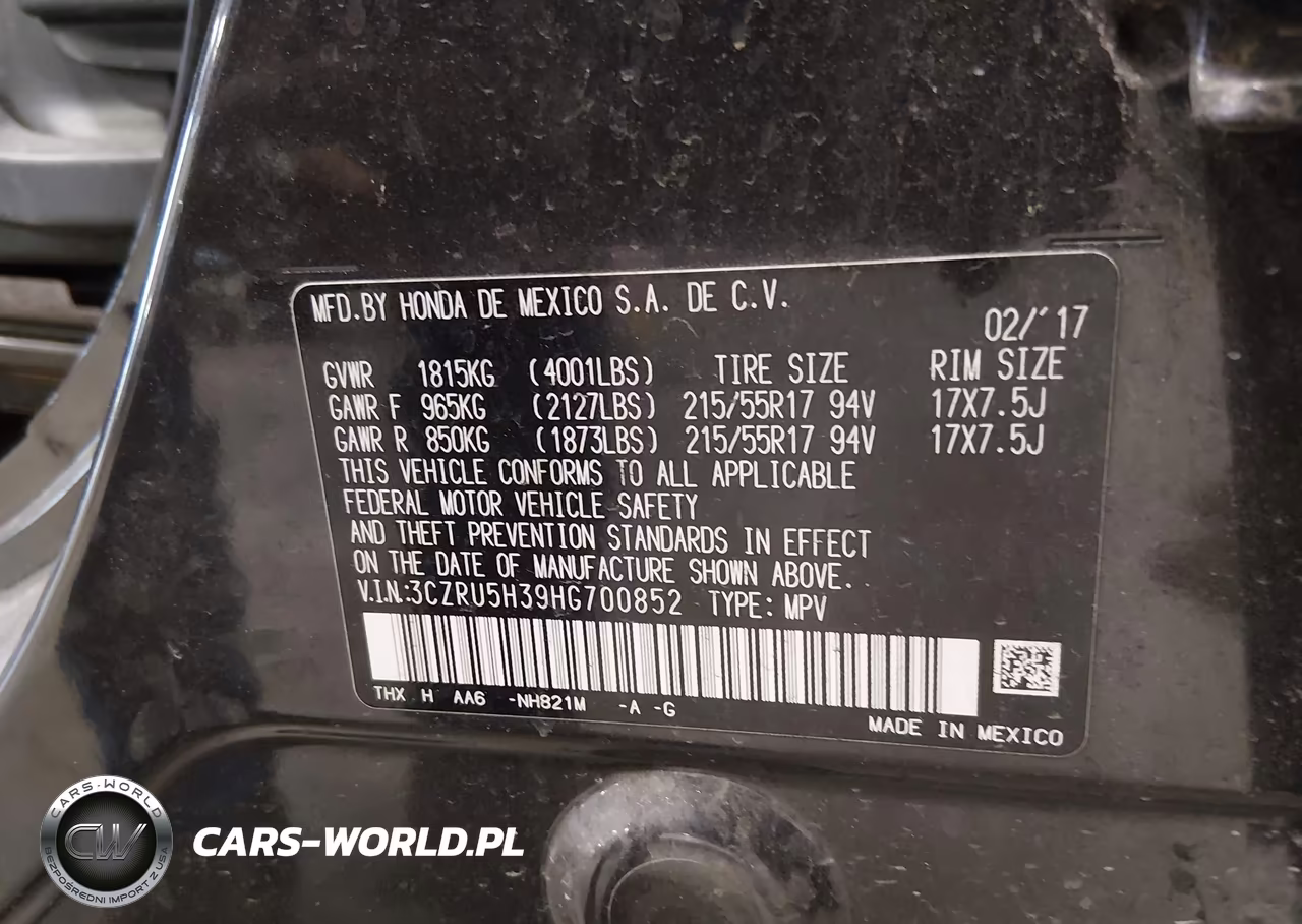 2017 Honda Hr-V Lx VIN:3CZRU5H39HG700852 - 9