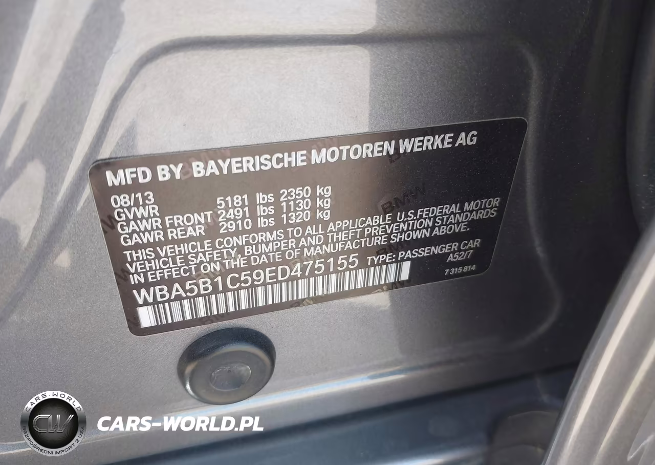 2014 BMW 535I VIN:WBA5B1C59ED475155 - 9