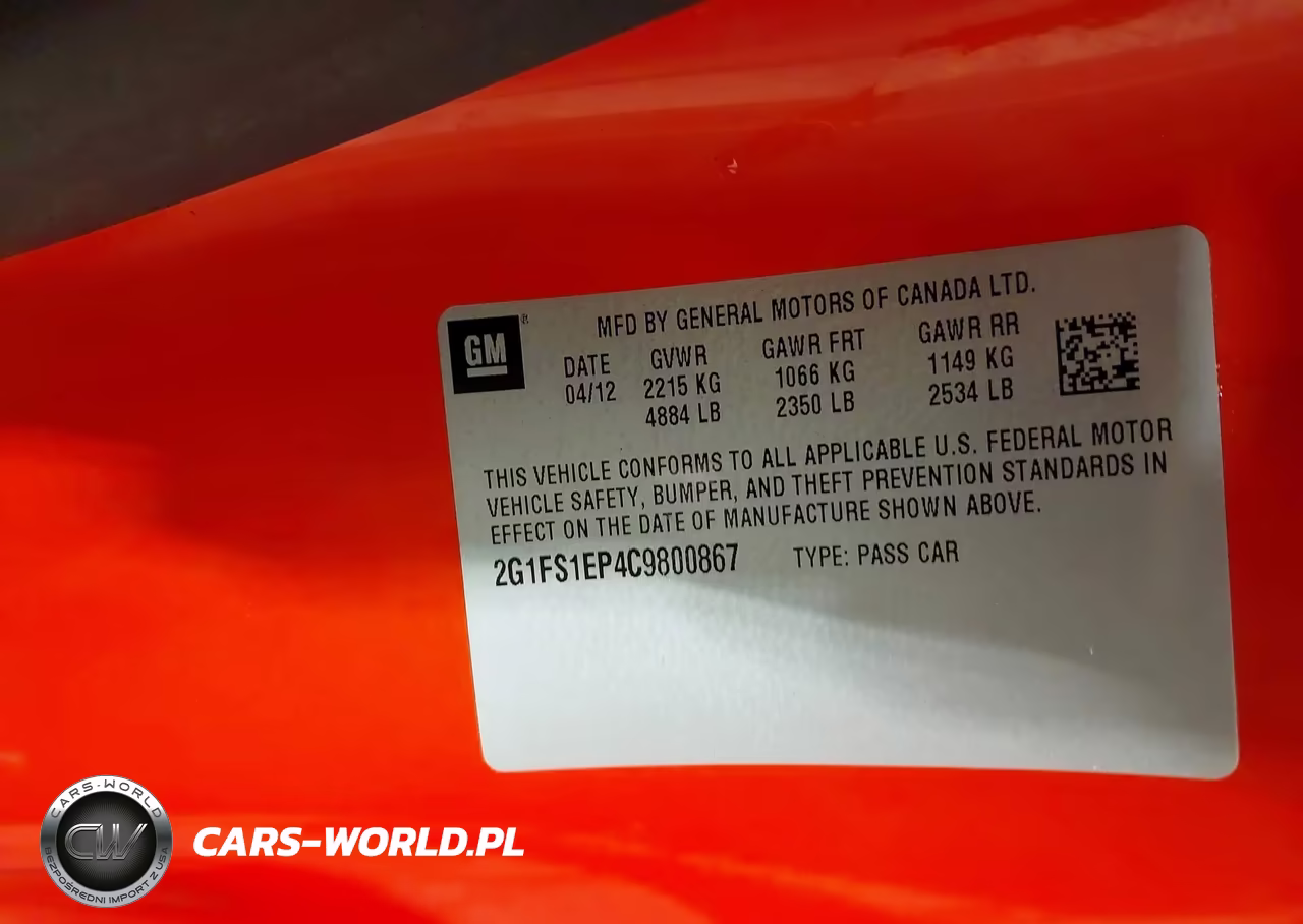 2012 Chevrolet Camaro Zl1 VIN:2G1FS1EP4C9800867 - 9