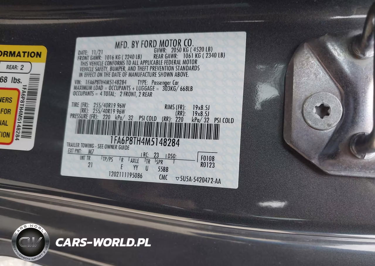 2021 Ford Mustang Ecoboost Fastback VIN:1FA6P8TH4M5148284 - 9