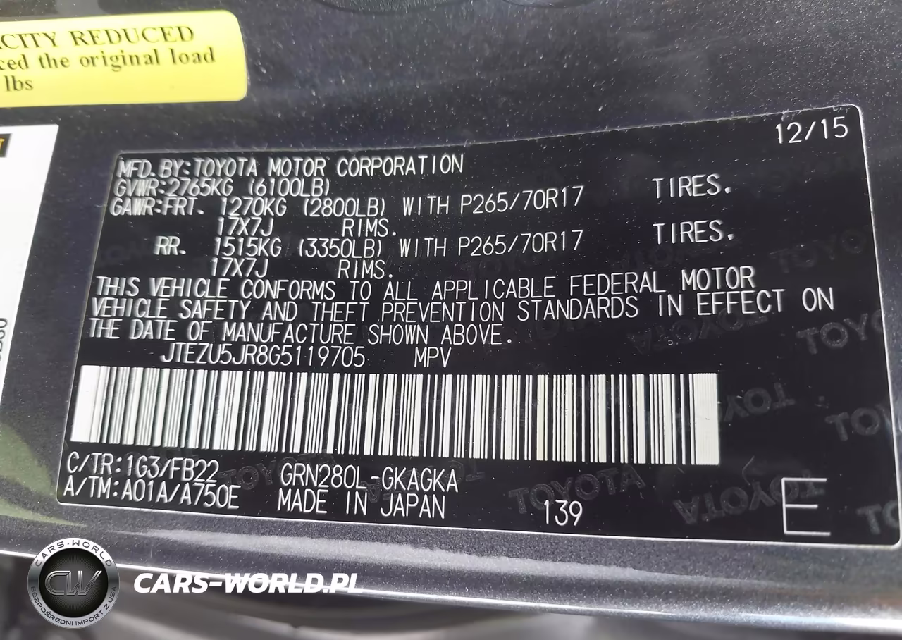 2016 Toyota 4Runner Sr5 VIN:JTEZU5JR8G5119705 - 9