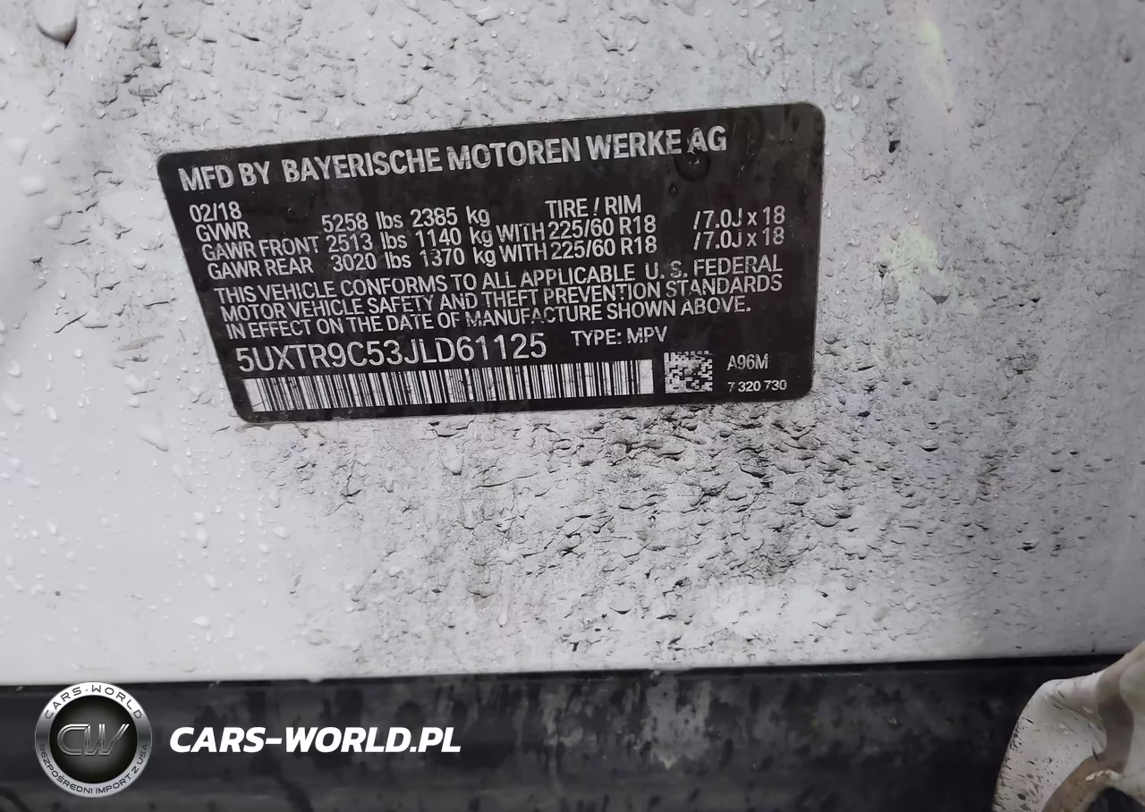 2018 BMW X3 xDrive30I VIN:5UXTR9C53JLD61125 - 9